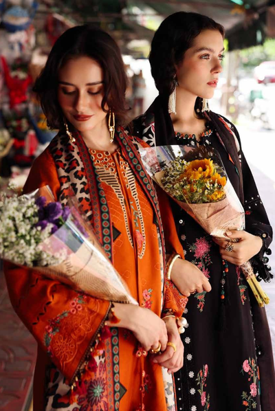 3 Piece Stitched EMBROIDERED PEACH LEATHER WITH PRINTED WOOL SHAWL by Charizma Poshima Vol-1'25 PSW5-03