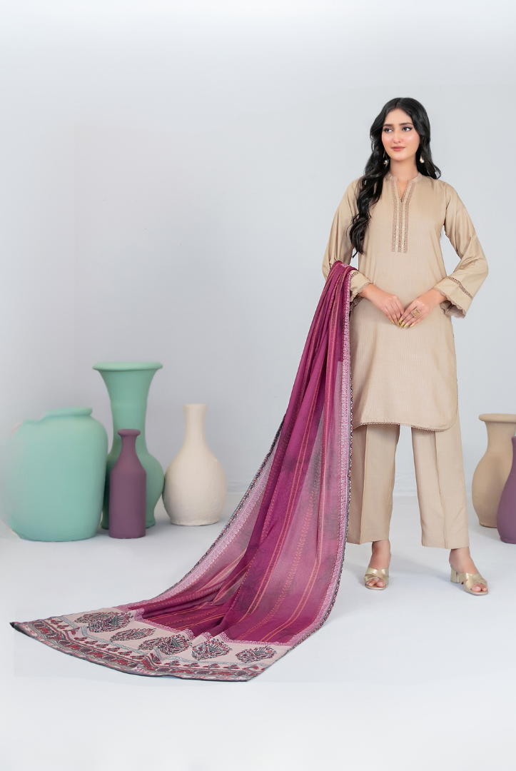 3 Piece Stitched FANCY SHAWL DIGITAL PRINT Asmera Collection'25 By Tawakkal D-5736