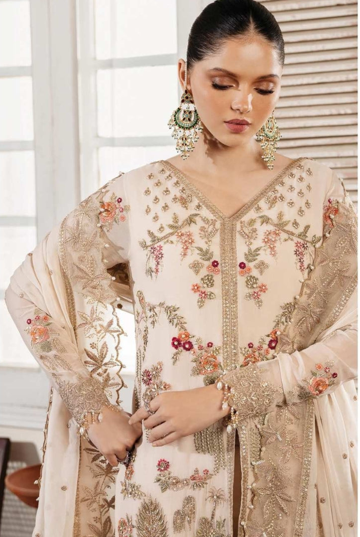 Muse By Serene 3 Piece Stitched Embroidered Chiffon Suit - PERLE