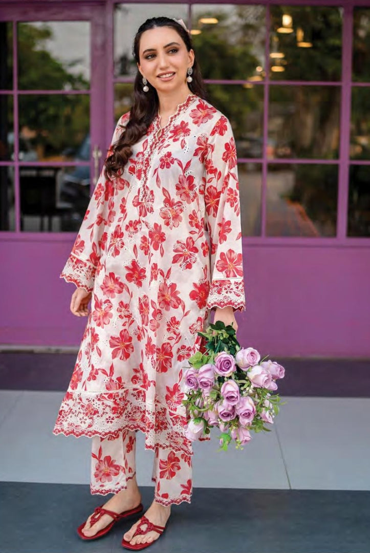 02 Piece Stitched Cambric Embroidered Suit By Lakhany Brunch - 04
