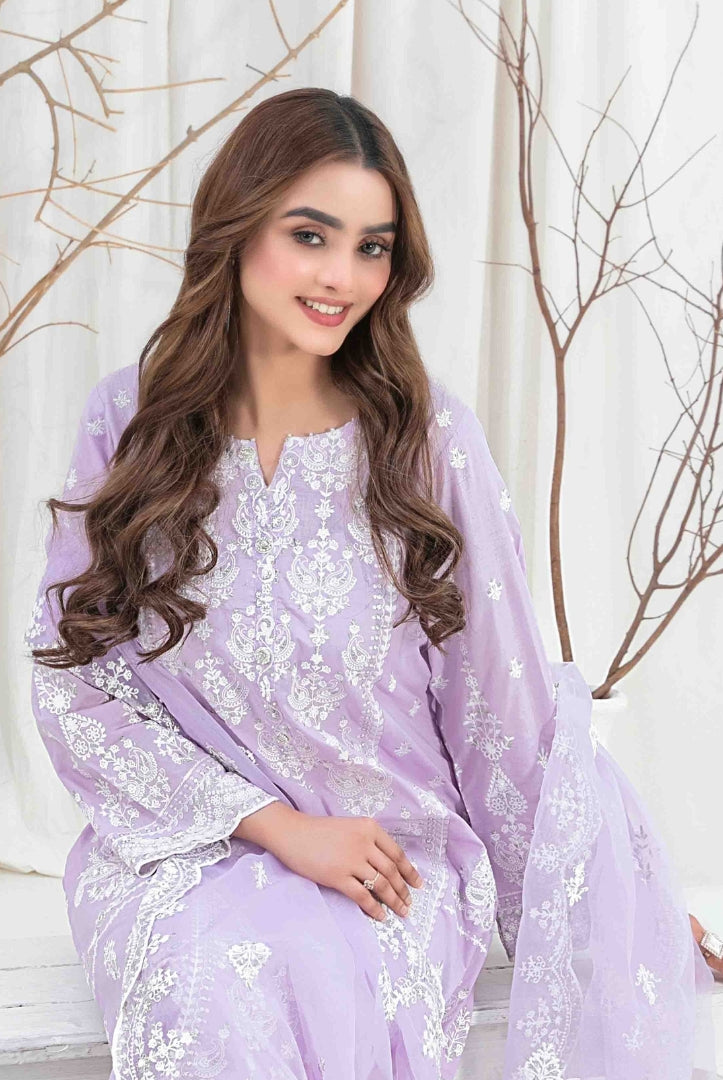 3 Piece Stitched Fancy Embroidered Lawn Suit From Aeni By Tawakkal - 04