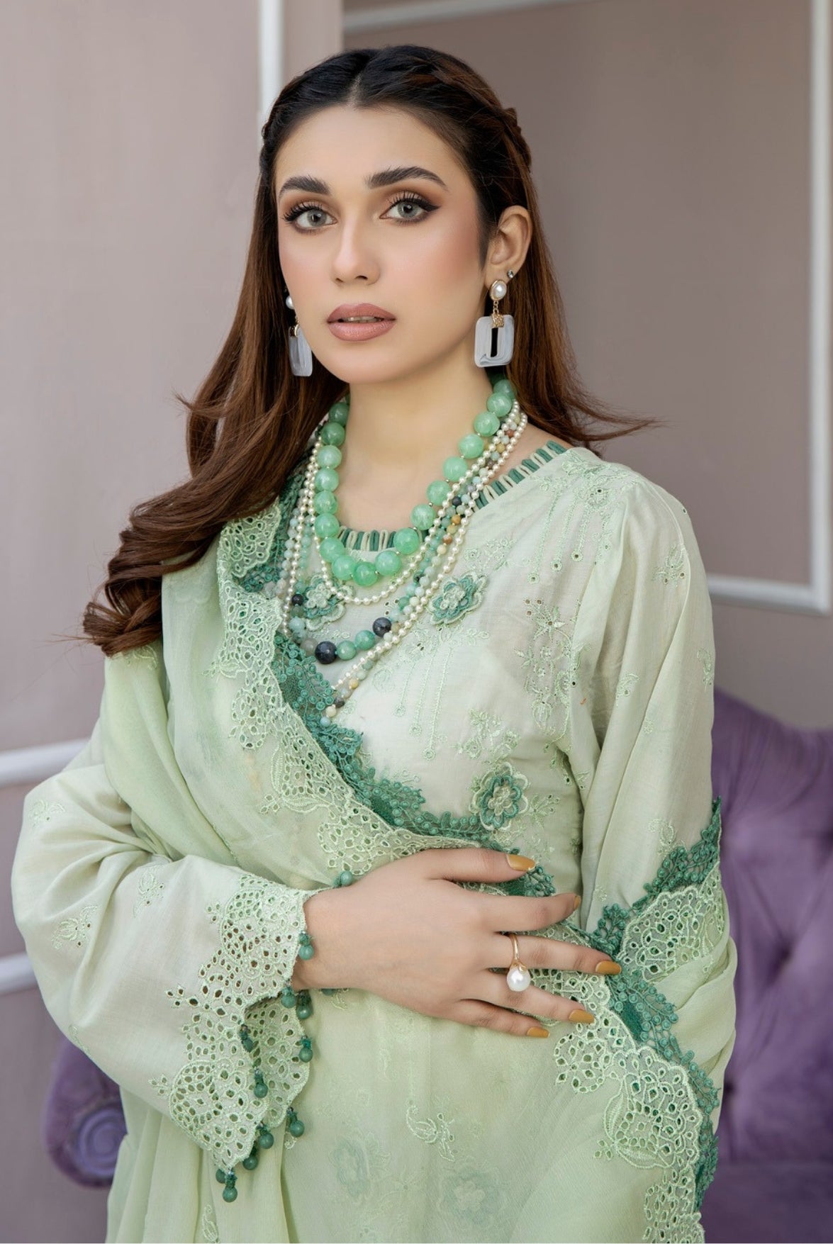 Adan Libas Chantelle 3 Piece Stitched Suit - Lily