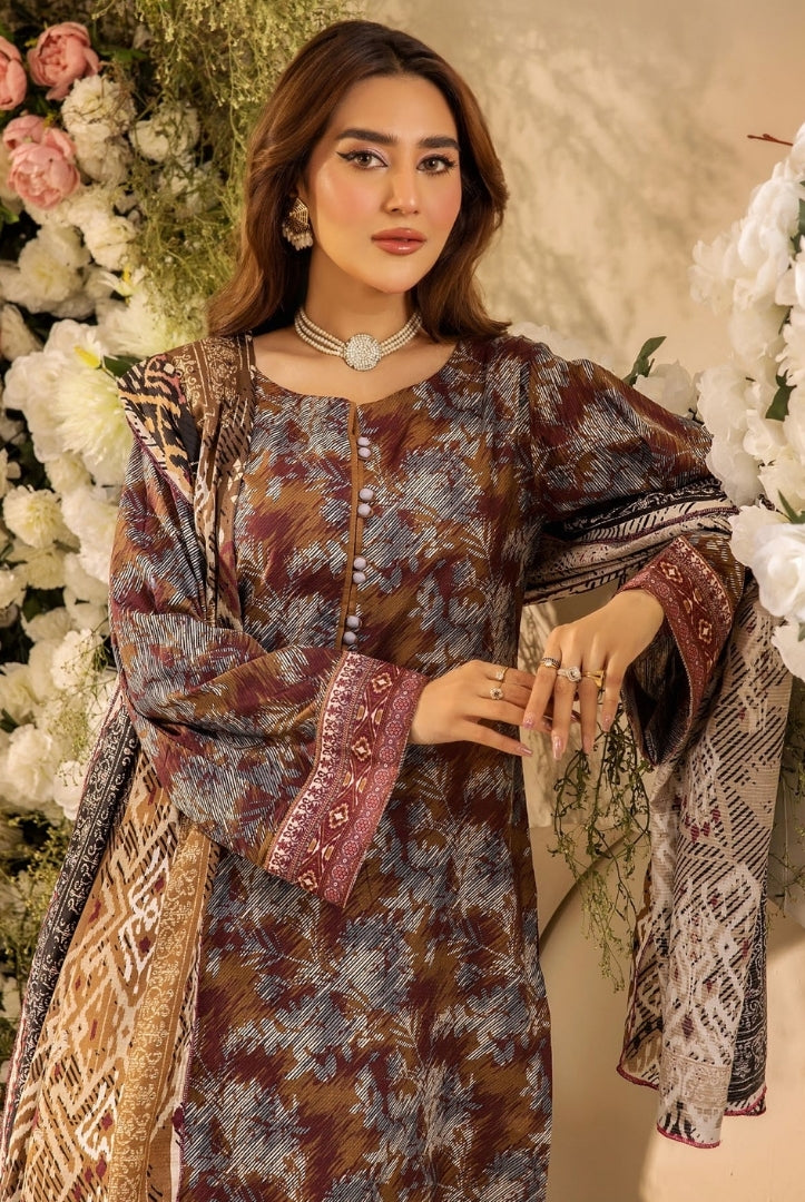 3 Piece Stitched Digital Printed Doria Cambric Suits From Safwa By Koka - 04