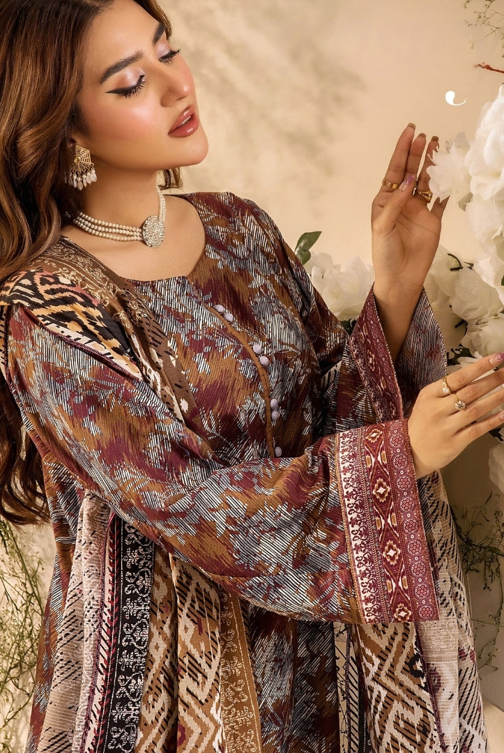 3 Piece Stitched Digital Printed Doria Cambric Suits From Safwa By Koka - 04