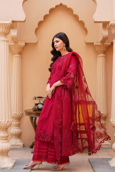 Qaus-e-Qaza 3 Piece Stitched Luxury Eid Lawn'24 Suit - AFSANA