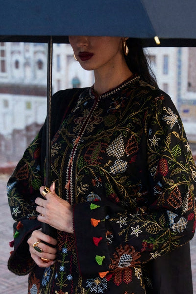 3 Piece Stitched Embroidered Khaddar Suit From Zara Shahjahan Winter Shawl Collection - LALEH