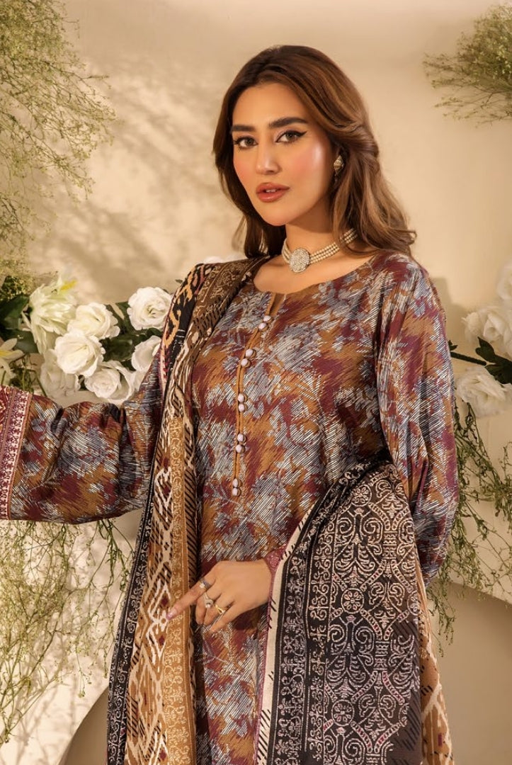 3 Piece Stitched Digital Printed Doria Cambric Suits From Safwa By Koka - 04