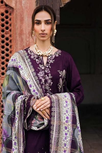 3 Piece Stitched Maya by Nureh Embroidered Self Linen Jacquard NU25MYA - NW-104