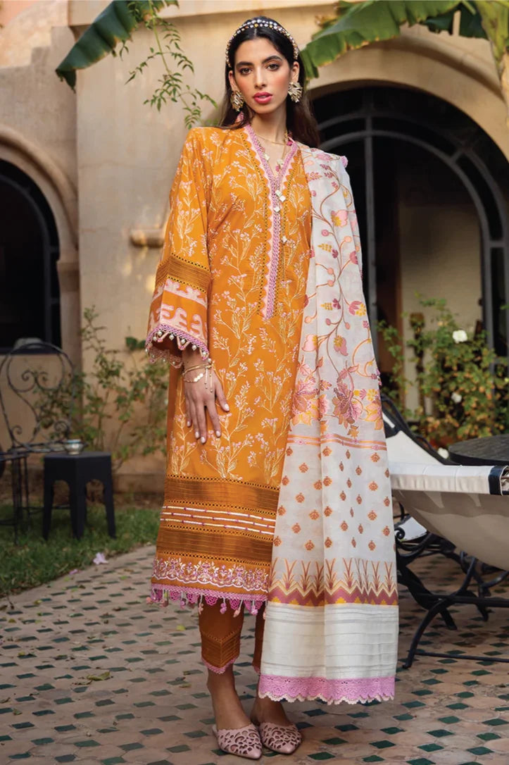 3Piece Stitched Suit By Farah Talib - MENARA MUSTARD