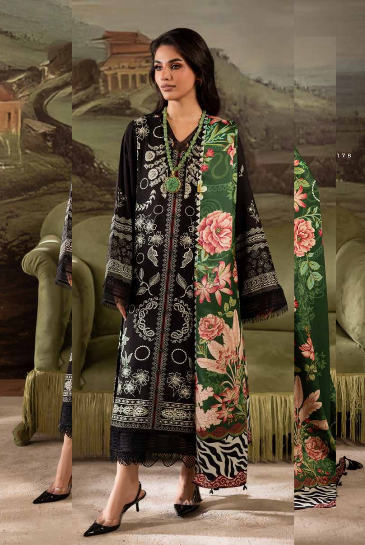 3 Piece Stitched Nureh Signature Printed Linen'25 SP-178