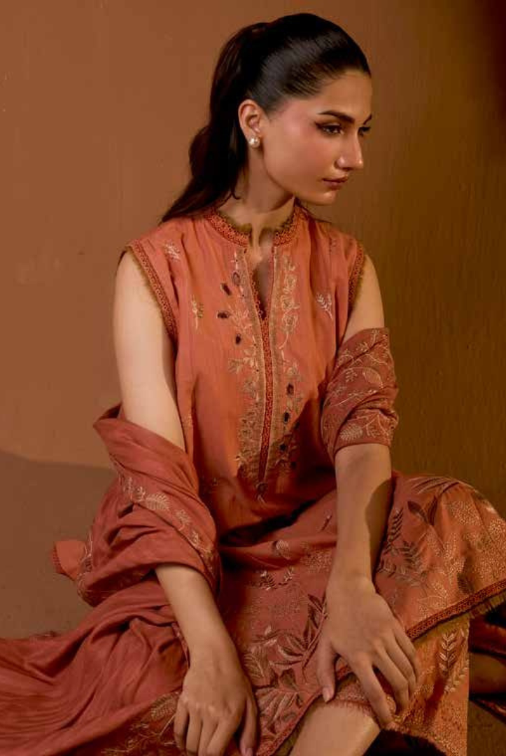 3 Piece Unstitched Embroidered Herringbone Winter Shawl by Sobia Nazir WS25-Design - 4 A