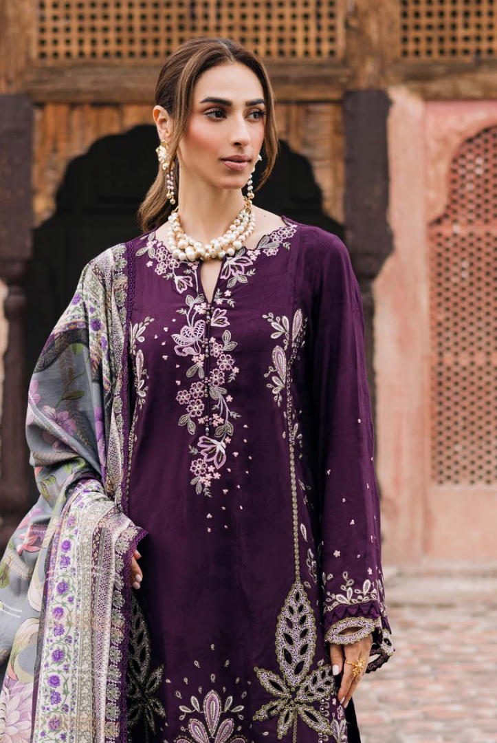 3 Piece Stitched Maya by Nureh Embroidered Self Linen Jacquard NU25MYA - NW-104