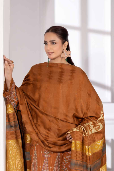 3 Piece Unstitched Embroidered Jacquard Shaw Ameeli by Johra JW -740