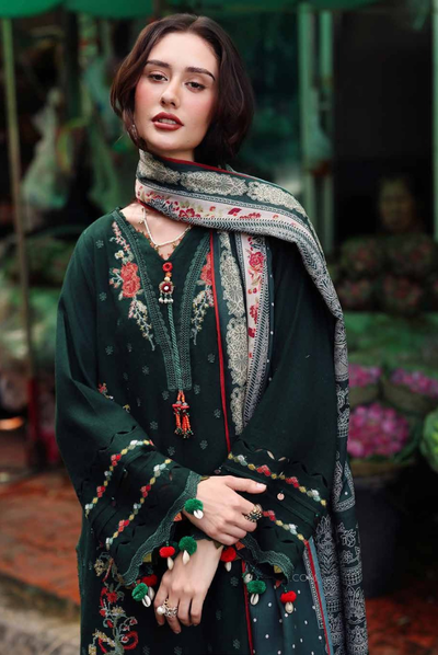 3 Piece Stitched EMBROIDERED PEACH LEATHER WITH PRINTED WOOL SHAWL by Charizma Poshima Vol-1'25 PSW5-04
