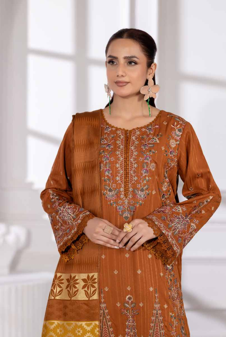 3 Piece Unstitched Embroidered Jacquard Shaw Ameeli by Johra JW -740