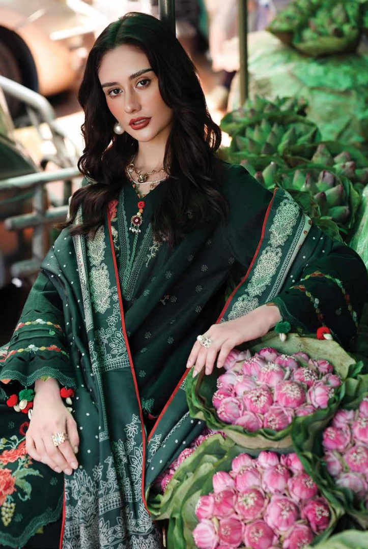 3 Piece Stitched EMBROIDERED PEACH LEATHER WITH PRINTED WOOL SHAWL by Charizma Poshima Vol-1'25 PSW5-04