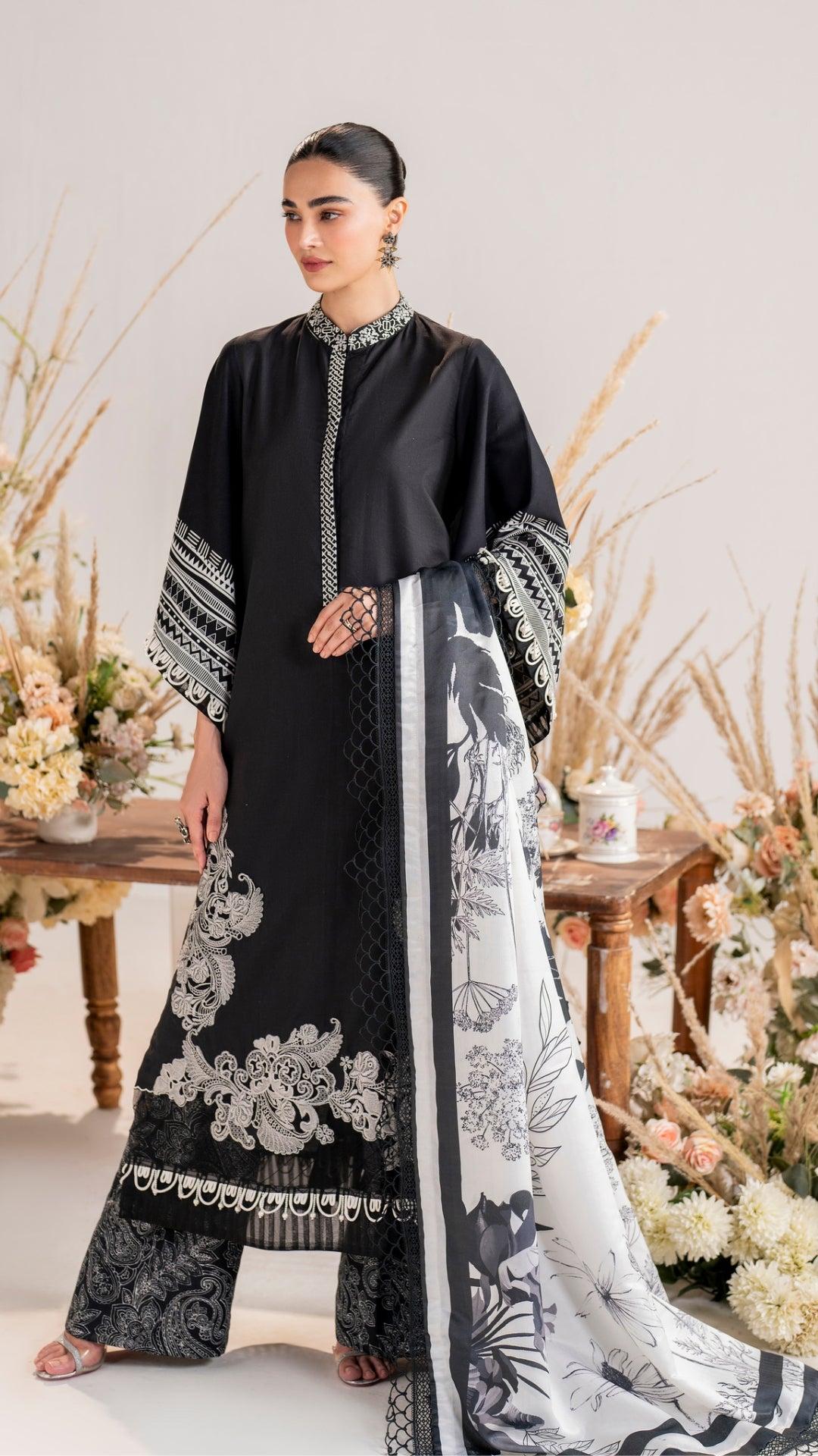 3 Piece Stitched Embroidered Digital Printed Suit | Winter Meraki'24 Vol'1 By Asifa & Nabeel - Velour