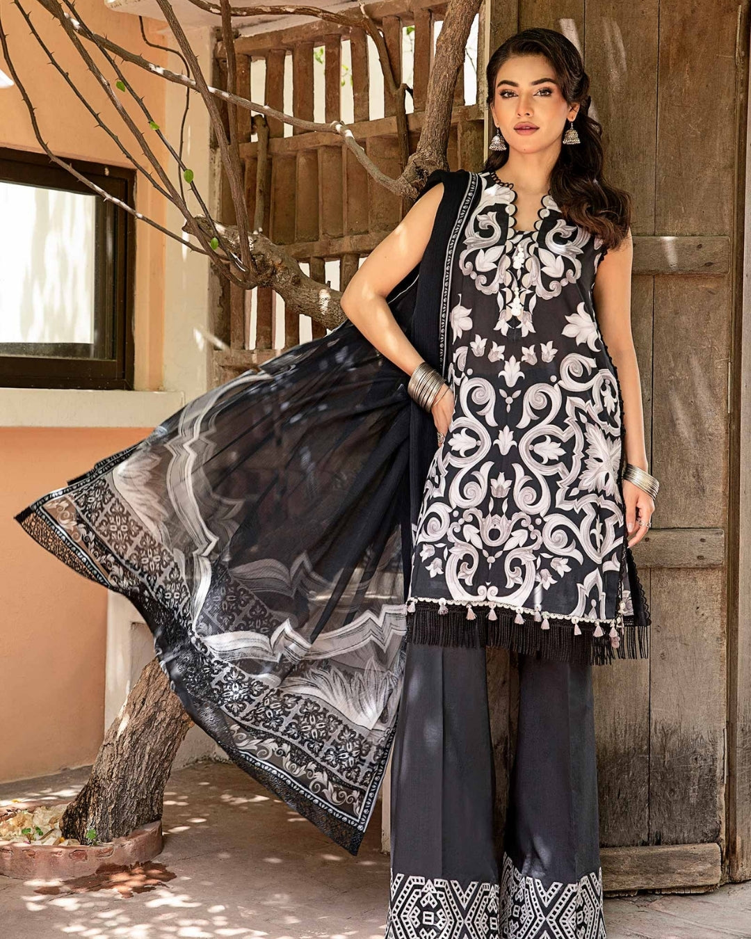 3 Piece Stitched Embroidered Lawn Suit From Maria.B By M.Basics Eid Collection'25-05