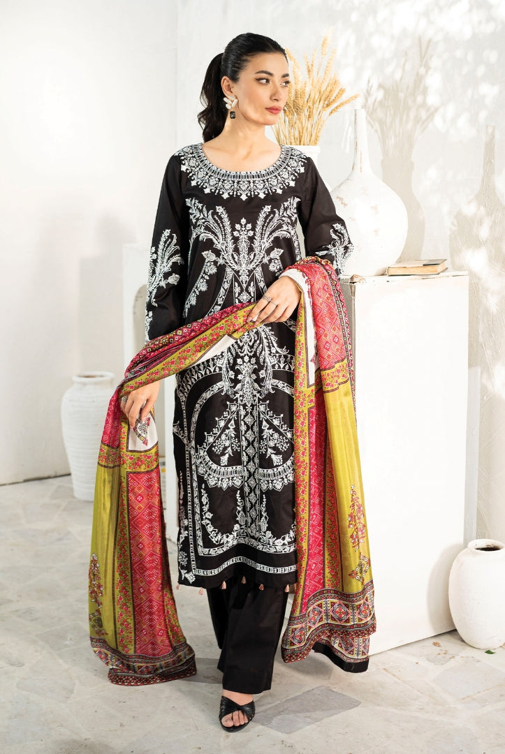 Sienna 3 Piece Stitched Lawn Suit Collection'24 By Muraad - LEORA