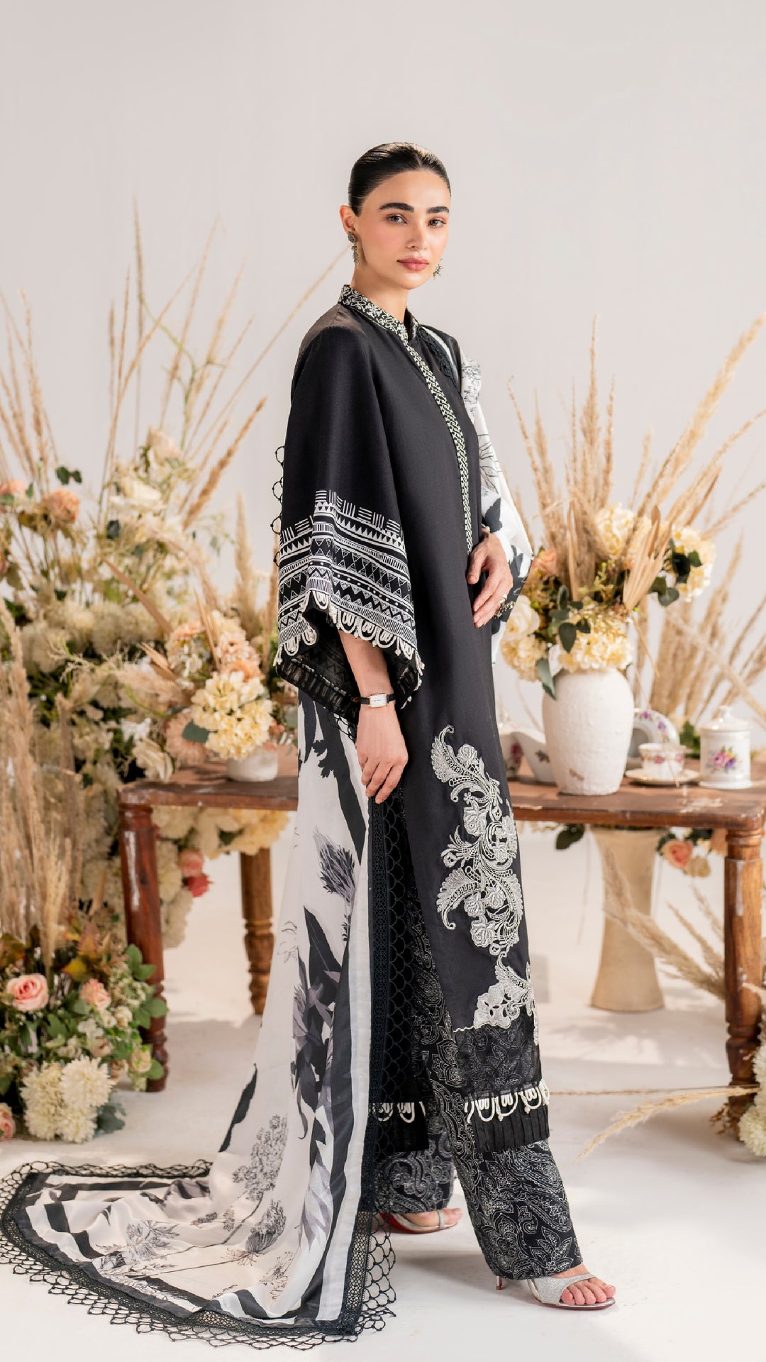 3 Piece Stitched Embroidered Digital Printed Suit | Winter Meraki'24 Vol'1 By Asifa & Nabeel - Velour