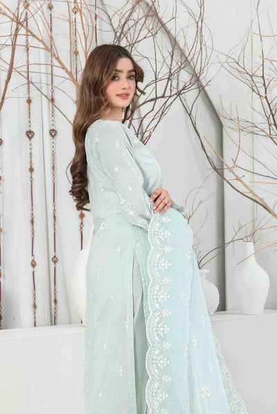 3 Piece Stitched Fancy Embroidered Lawn Suit From Aeni By Tawakkal - 05