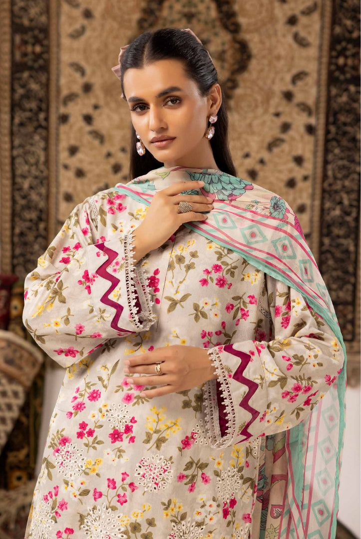 3 Piece Stitched Embroidered Digital Printed Suits Collection From Abeera By Johra - 05