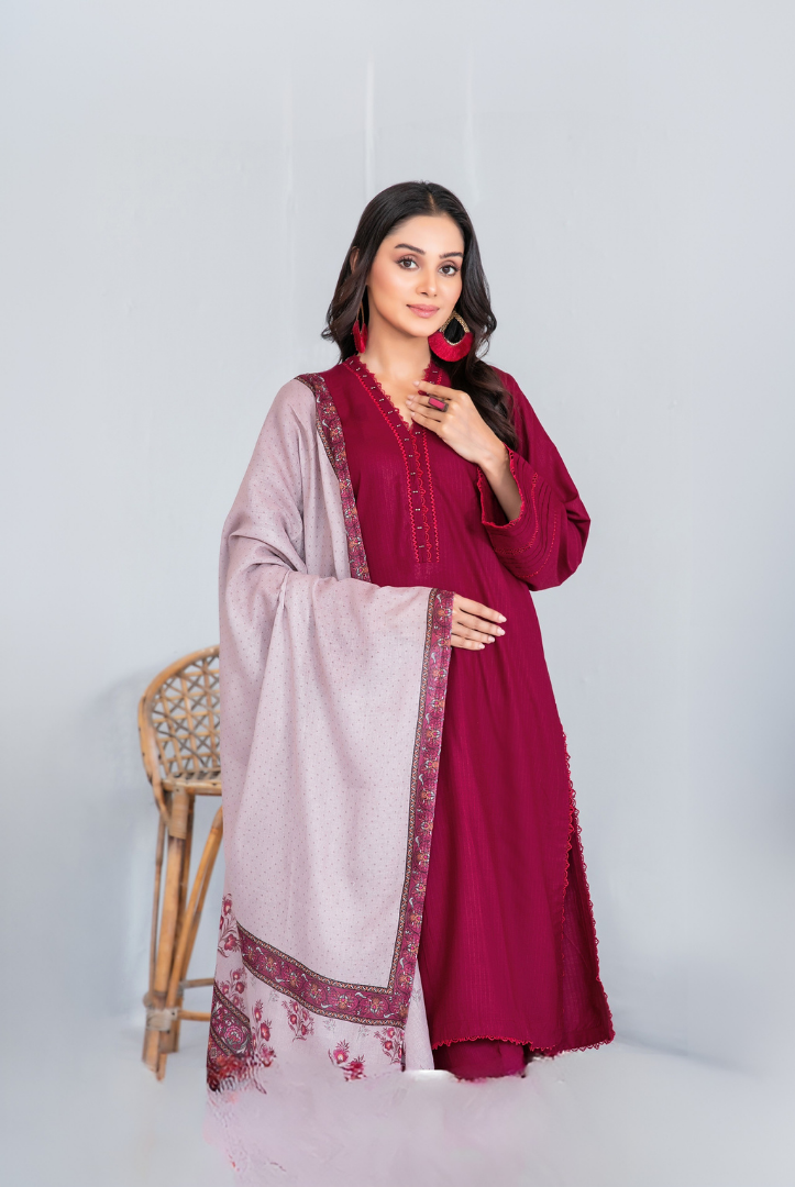 3 Piece Stitched FANCY SHAWL DIGITAL PRINT Asmera Collection'25 By Tawakkal D-5737