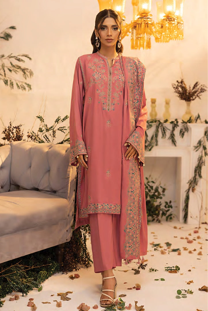 3 Pc Stitched Embroidered Winter Suits Collection By Lakhany - 05