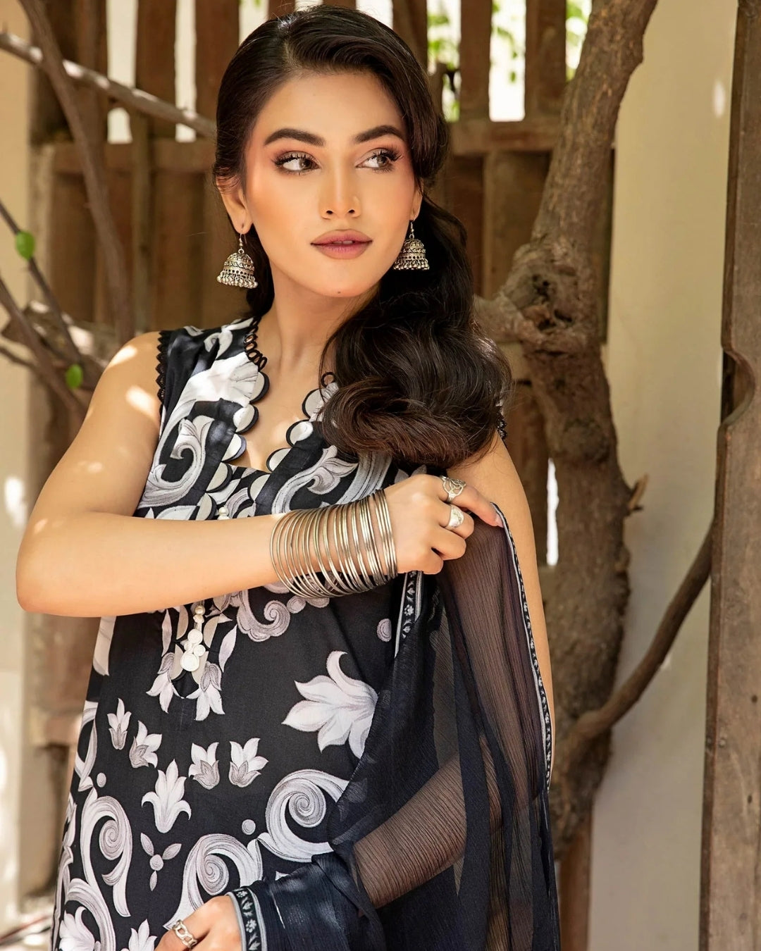 3 Piece Stitched Embroidered Lawn Suit From Maria.B By M.Basics Eid Collection'25-05