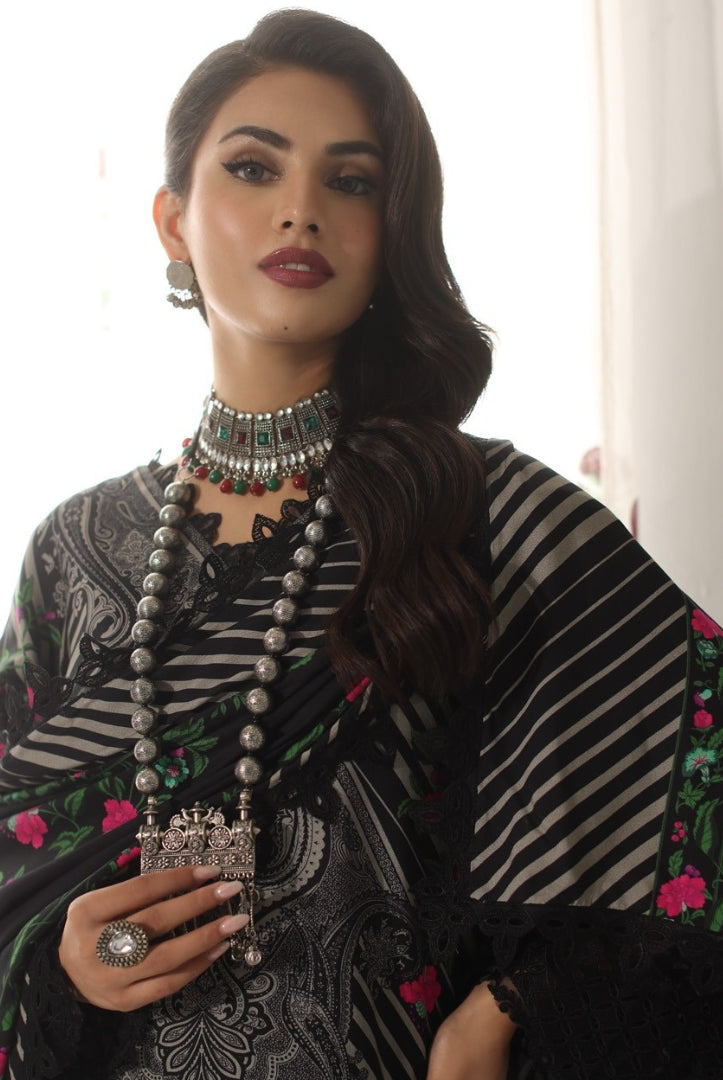 3 Piece Stitched Embroidered Linen Shawl Suits From Virsa By Charizma - 05