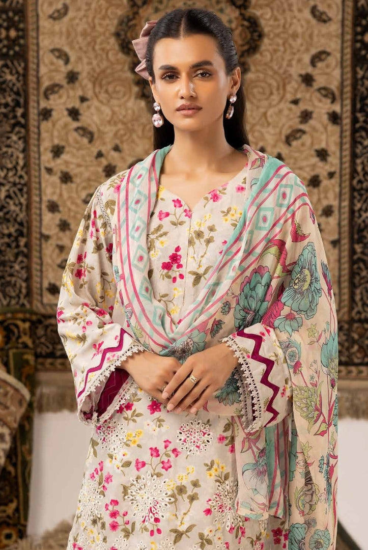 3 Piece Stitched Embroidered Digital Printed Suits Collection From Abeera By Johra - 05