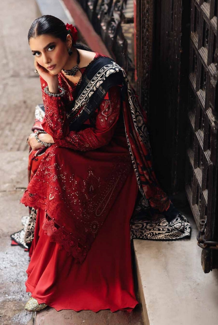 3 Piece Stitched Embroidered Jacquard Suits Collection By Nureh Maya Linen - 05