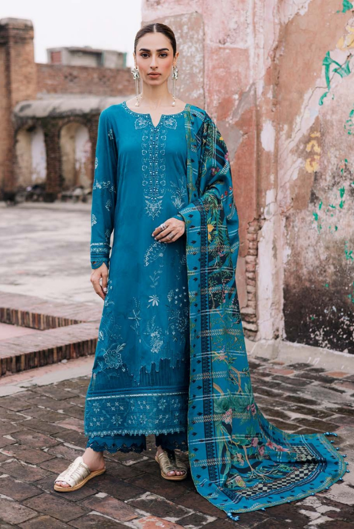 3 Piece Stitched Maya by Nureh Embroidered Self Linen Jacquard NU25MYA - NW-106