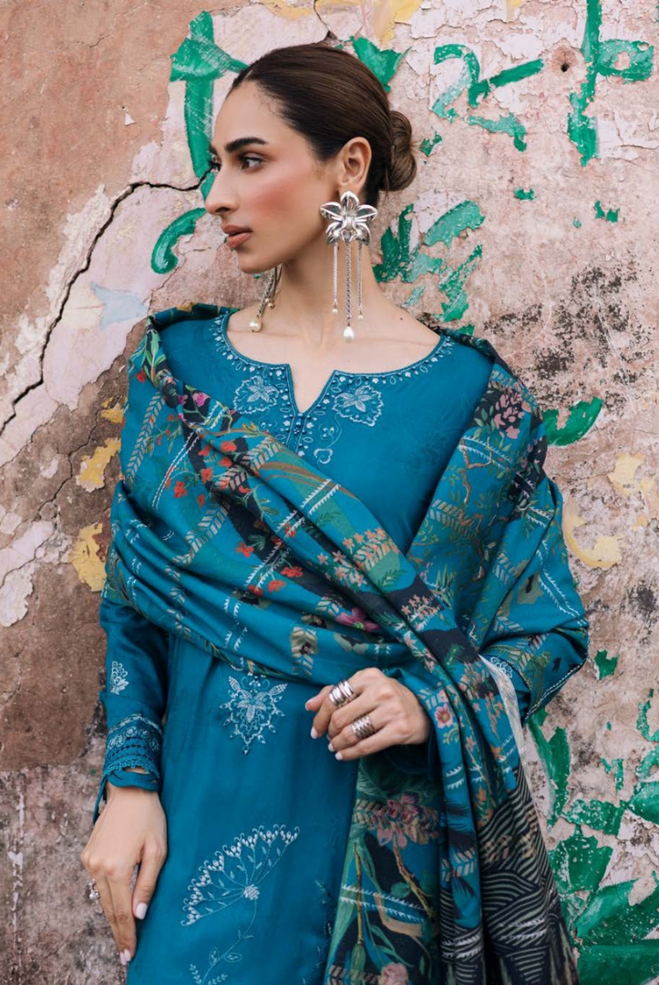 3 Piece Stitched Maya by Nureh Embroidered Self Linen Jacquard NU25MYA - NW-106