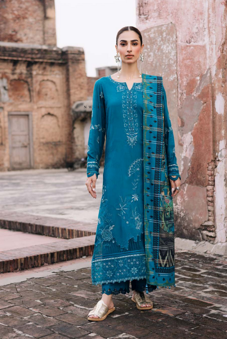 3 Piece Stitched Maya by Nureh Embroidered Self Linen Jacquard NU25MYA - NW-106