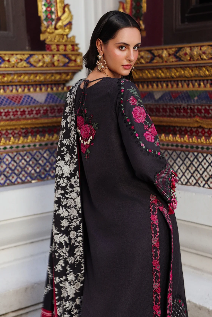 3 Piece Stitched EMBROIDERED PEACH LEATHER WITH PRINTED WOOL SHAWL by Charizma Poshima Vol-1'25 PSW5-05