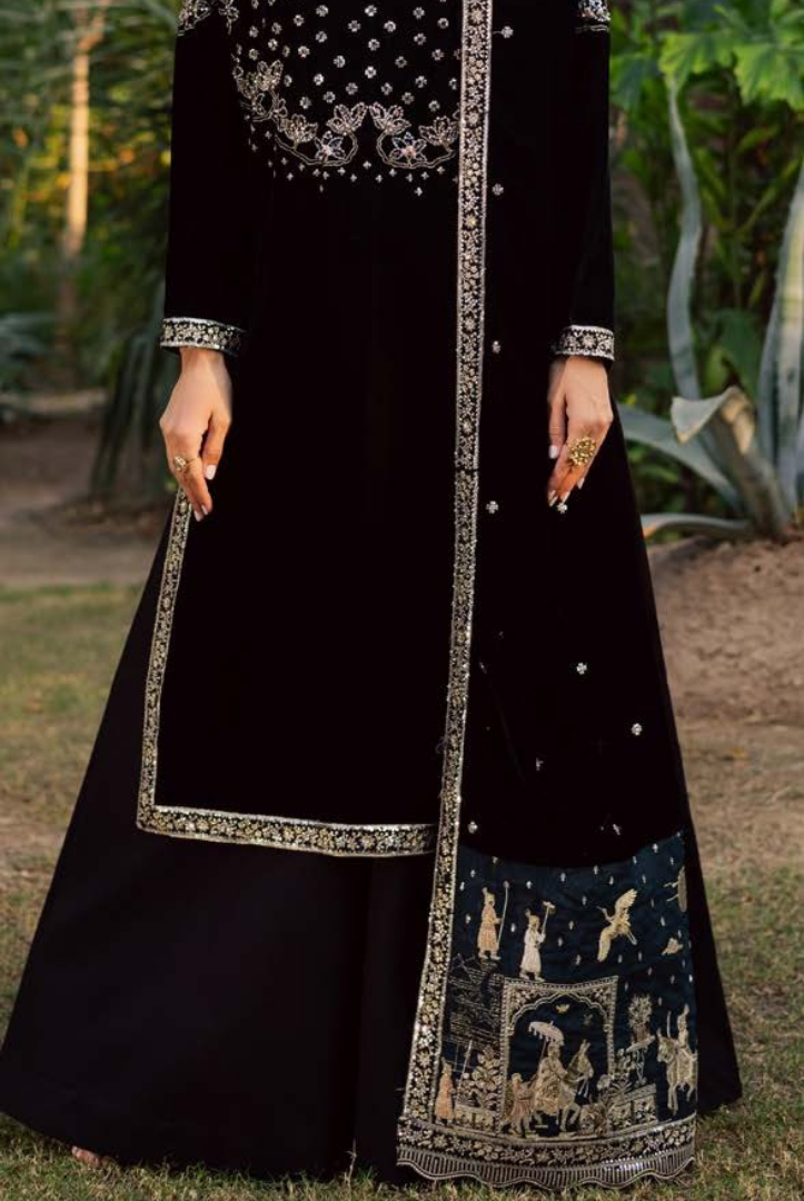 3 Piece Unstitched Velvet Embroidered Maya by Nurèh Wedding Edit Vol-II NU25MV NW-118