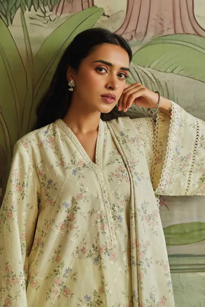 3 Piece Sehar Cross Stitch Cambric Suit - 01