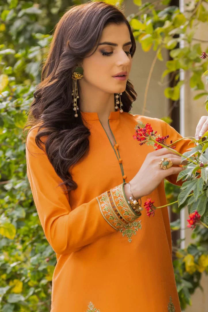 1 Piece Stitched Festive Pret Suit By Asim Jofa -  Rust