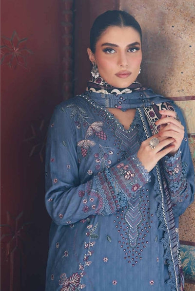 3 Piece Stitched Embroidered Jacquard Suits Collection By Nureh Maya Linen - 06