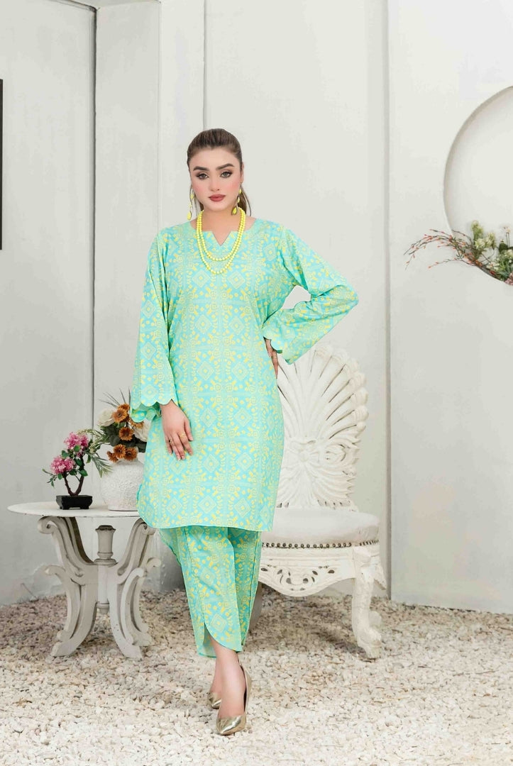 2 Piece Stitched Digital Printed Lawn Suit From Nada By Tawakkal - 06