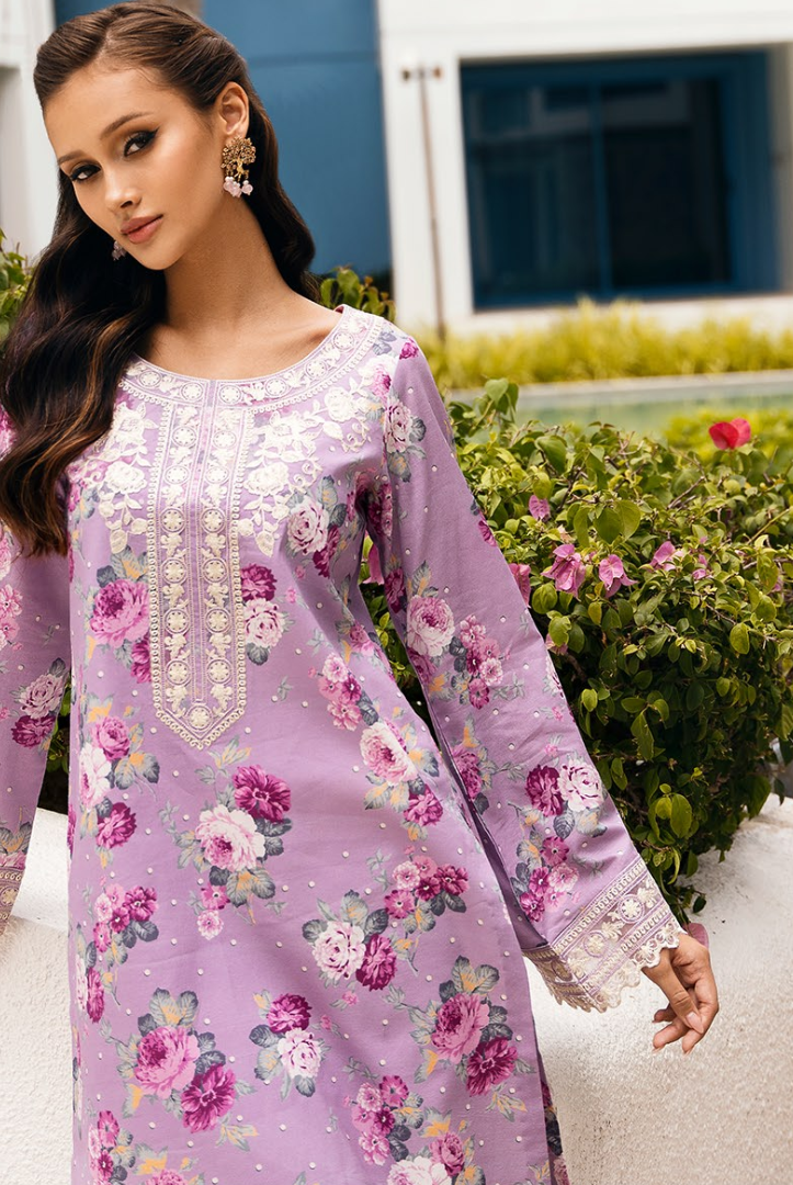 2 Piece Stitched Embroidered Cambric Lawn Suit From Minsk By Esra - 06