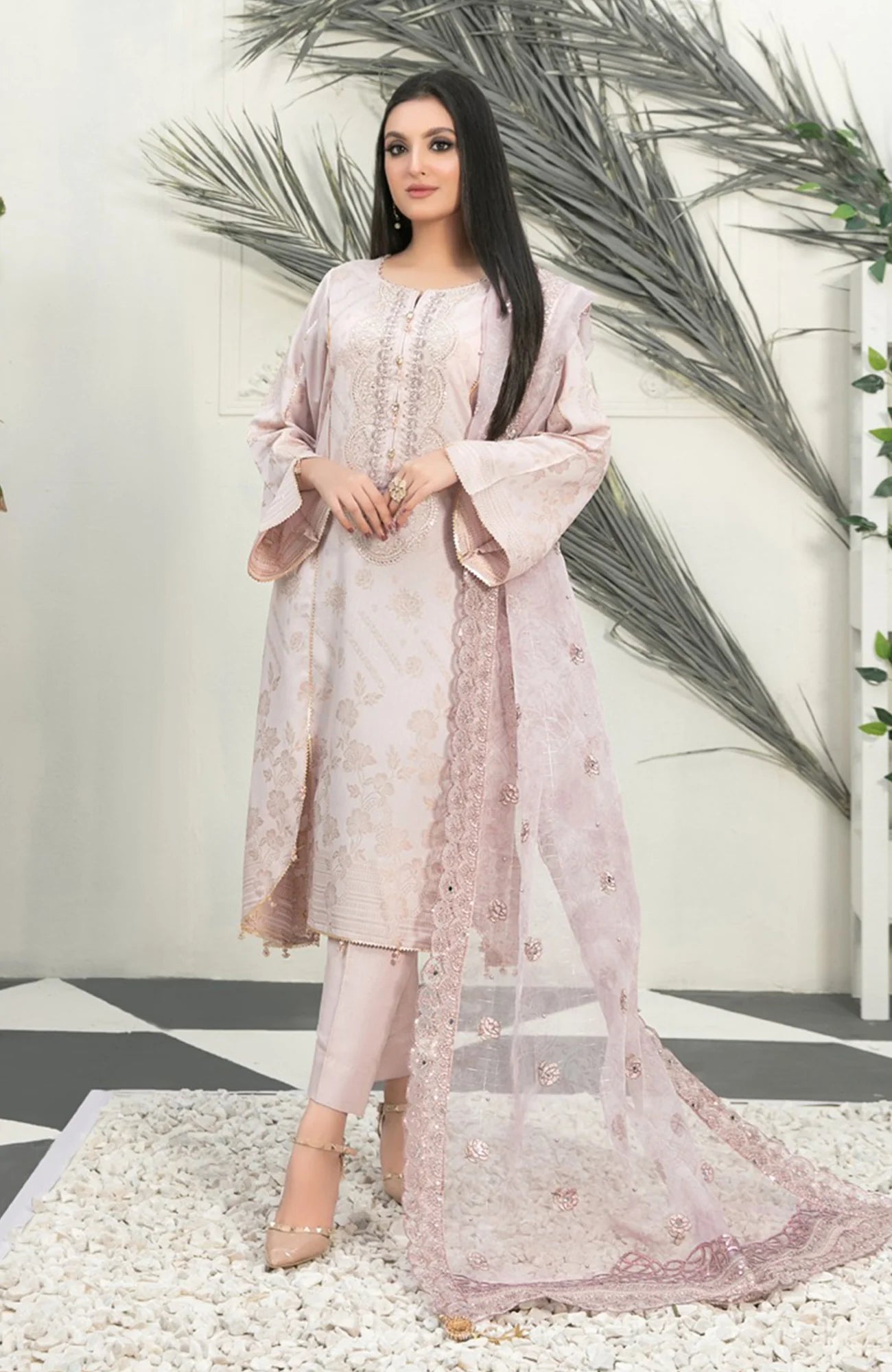 3 Piece Stitched Karandi Banarsi Suit Safiya By Tawakkal - 06