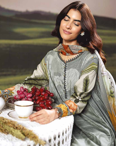 3 Piece Stitched Embroidered Linen Casual - Pre/Fall 25 Winter M.Basics by MARIA.B  - MBPF#06