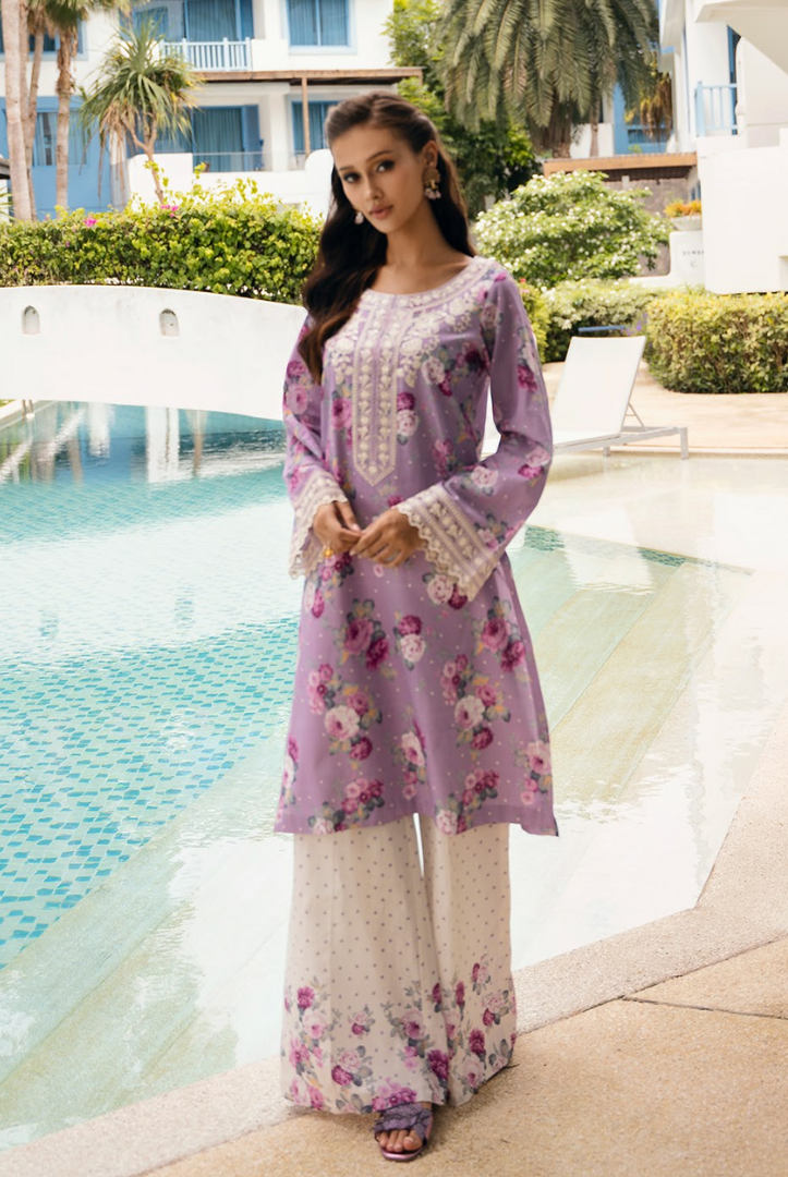 2 Piece Stitched Embroidered Cambric Lawn Suit From Minsk By Esra - 06