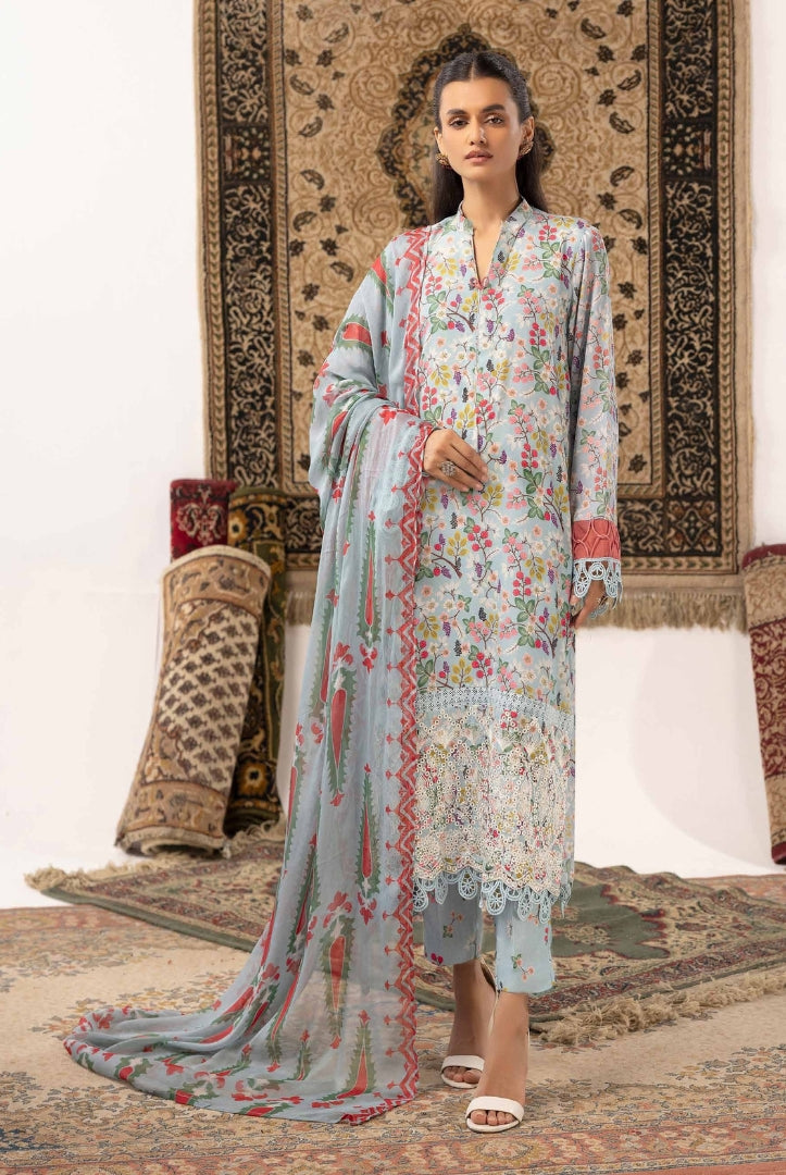 3 Piece Stitched Embroidered Digital Printed Suits Collection From Abeera By Johra - 06