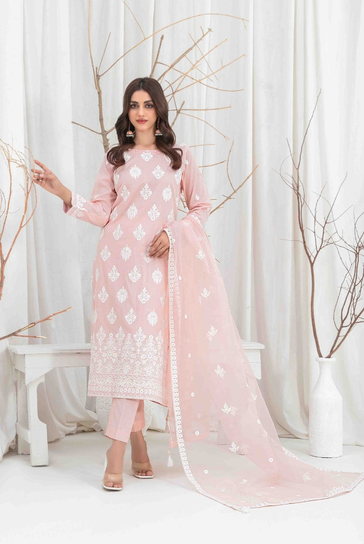 3 Piece Stitched Fancy Embroidered Lawn Suit From Aeni By Tawakkal - 06