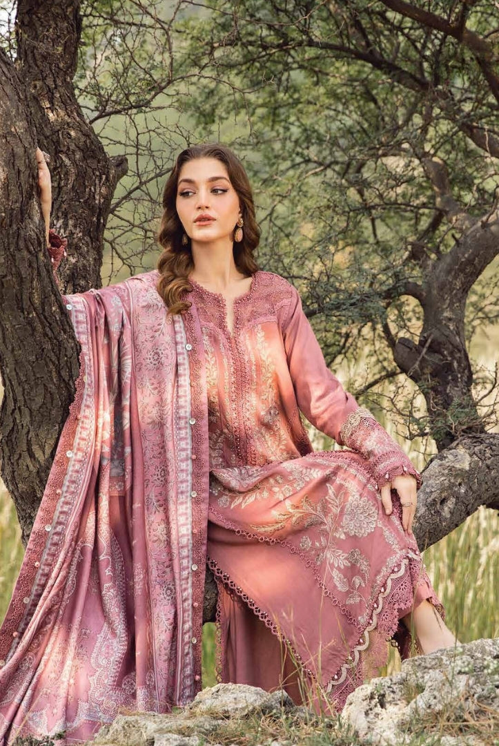 3 Piece Stitched Printed Linen Suit From Maria.B M.Prints Winter Edition'24 - 06