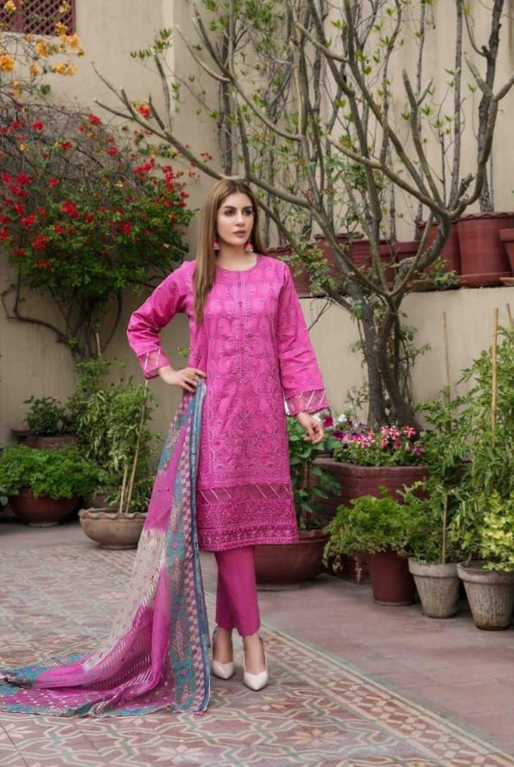 3 Piece Stitched Embroidered Jacquard Lawn Suit From Tawakkal Tradition of Love - 06