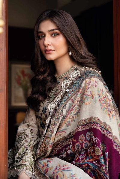 3 Piece Stitched Embroidered Linen Suit From Maria.B Winter Luxe'24 Collection - 06